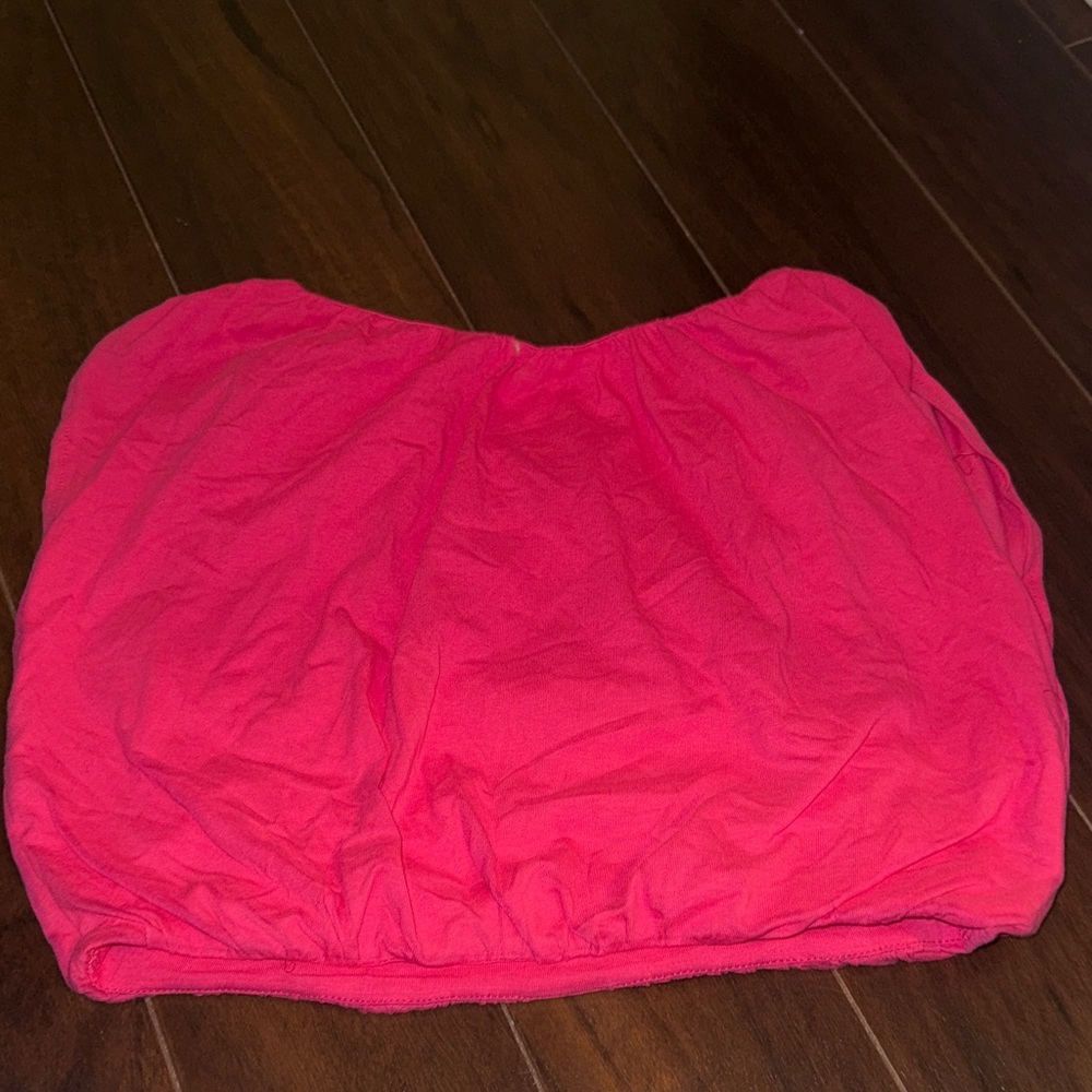 Bright Pink Strapless Bandeau Top